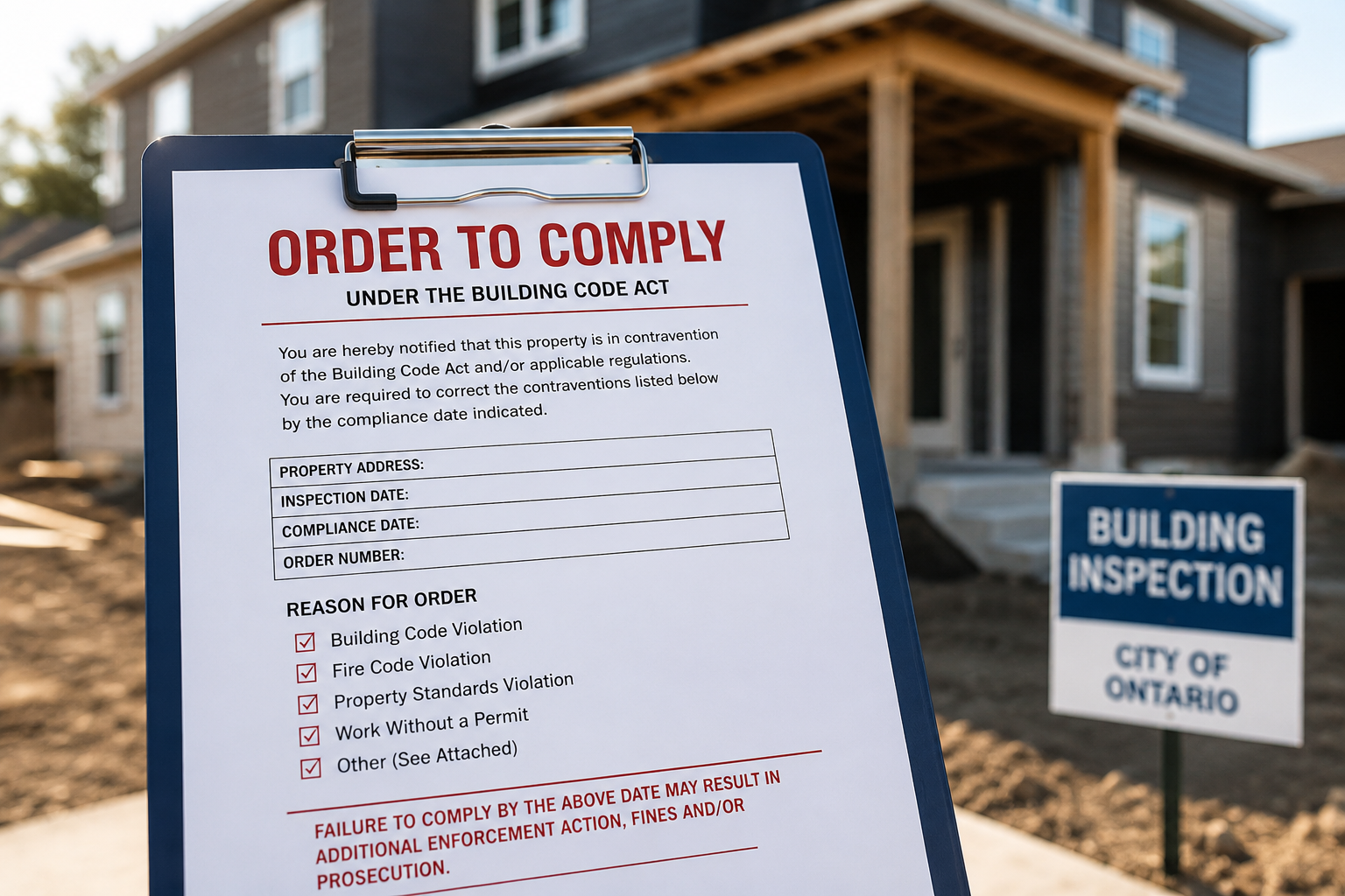 Order to Comply Ontario